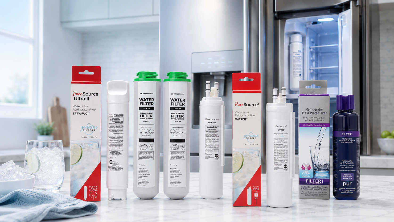 Compatible refrigerator water filter replacement supply banner