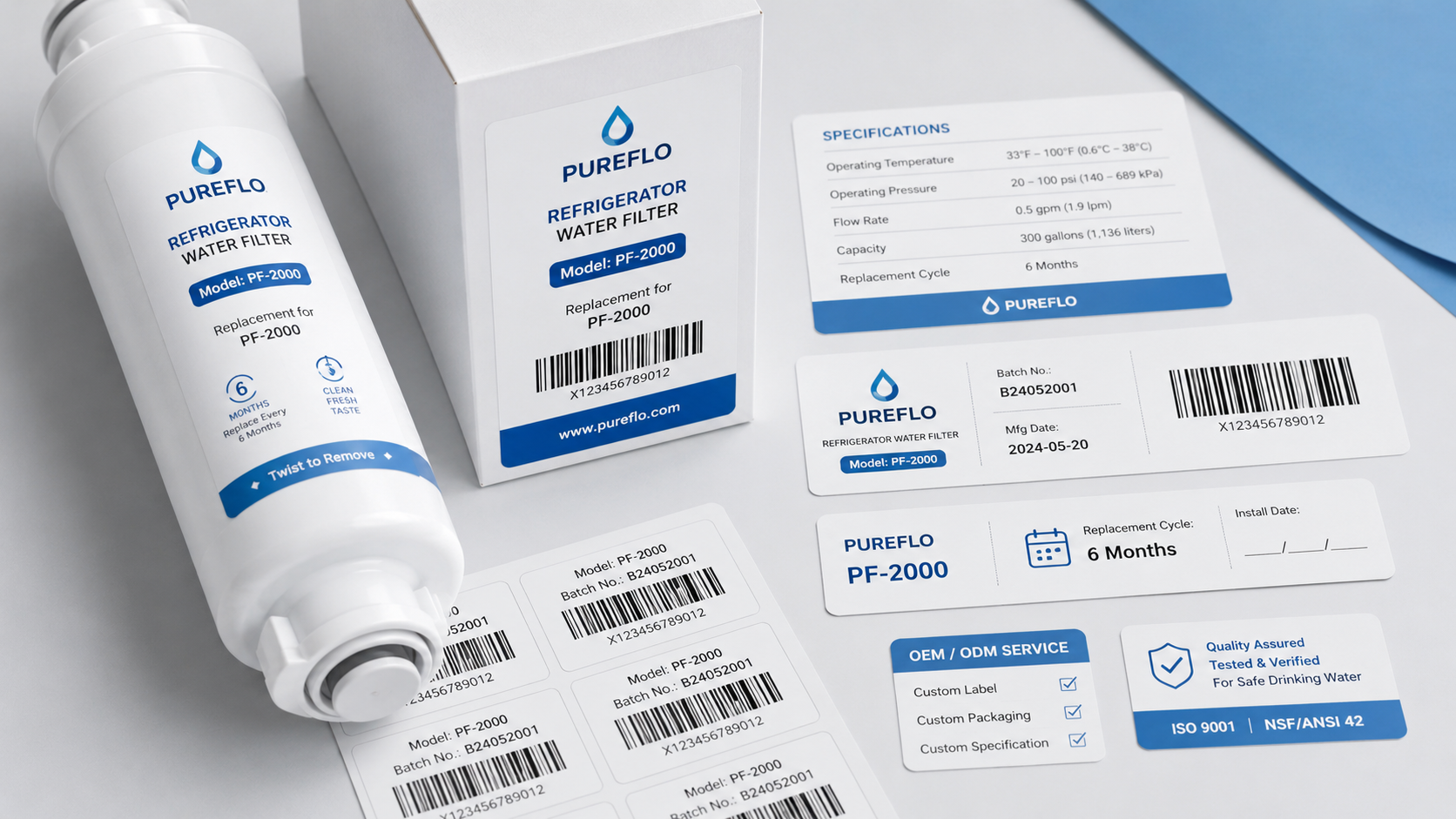 Custom label sticker and barcode reference layout